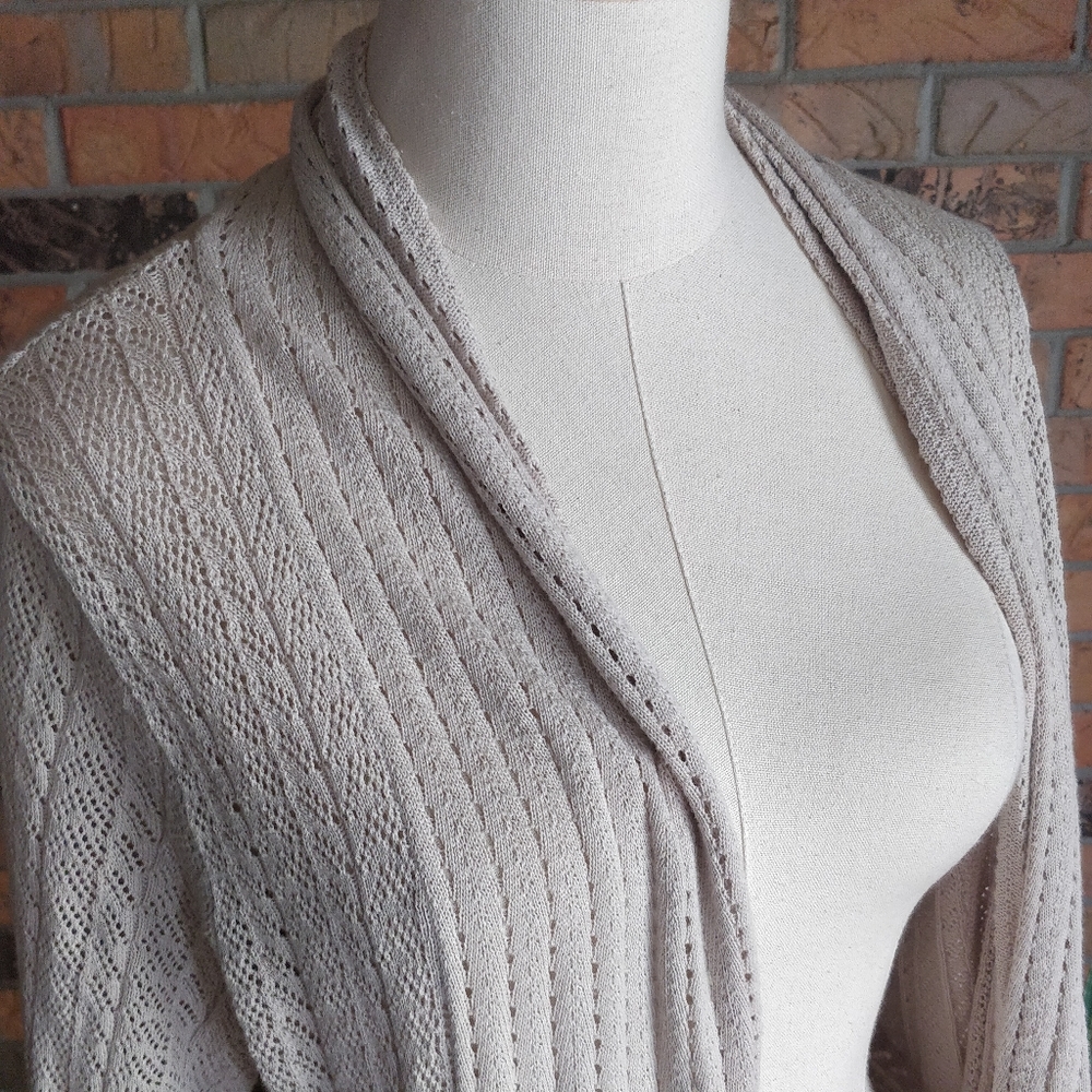 GJB New York Beige Drape Front Cardigan S - Picture 4 of 7